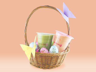 Easter1 basket boba butterfly creamy easter egg milk tea pastel photo shoot product spring tea