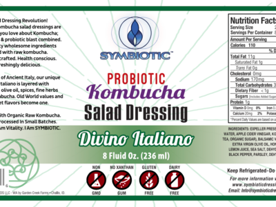 Symbiotic Divino Italiano Dressing branding label design product design typography vector illustration