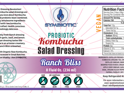 Symbiotic Ranch Bliss Dressing branding label design product design typography vector illustration