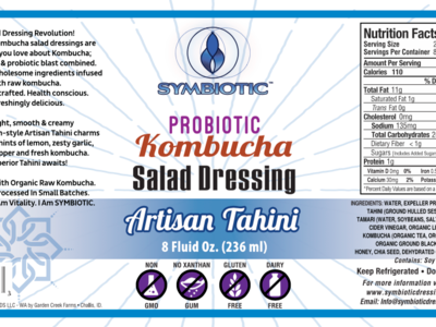 Symbiotic Artisan Tahini Dressing branding label design product design typography vector illustration