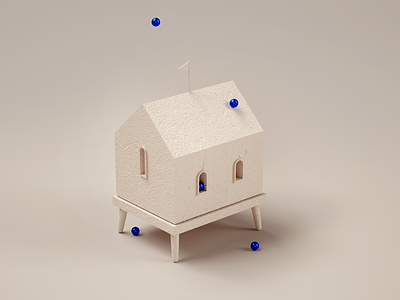 House against the rain (from "Utilitary Houses") 3d art 3d illustration ceramics cinema4d clay francisco cortes house illustration octanerender poetry rhino vray