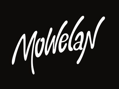 Mowelan - Lettering (WIP) 80s black custom lettering logo mowelan slanted vector white wip