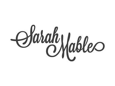 Sarah Mable Logo calligraphy dark lettering logo sarah mable swirl typography white