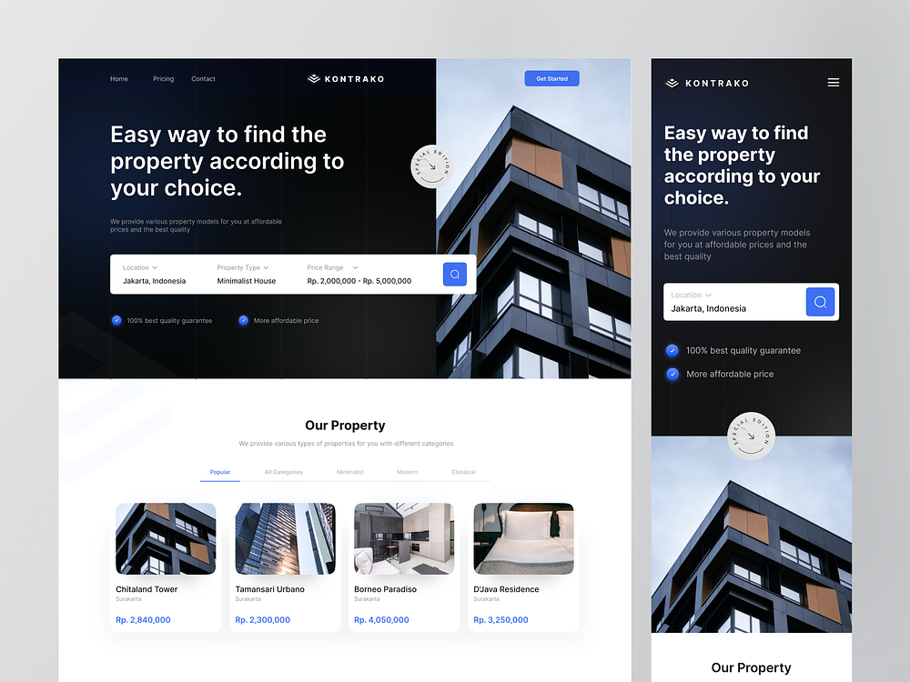 Kontrako Landing Page Exploration 💥 by Odama on Dribbble