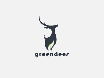 greendeer logo app branding deer design flat icon illustration life logo modern negative space simple ui ux vector