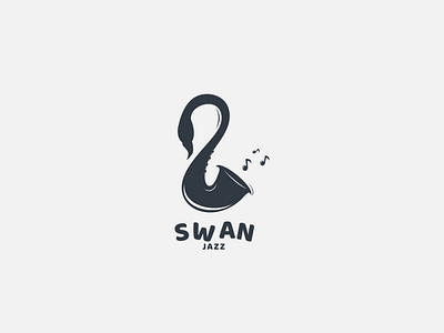 swan jazz app branding design flat icon illustration jazz logo mark modern simple swan ui ux vector