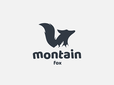 montain fox logo app branding clean design flat fox icon illustration logo logo type montain simple ui ux vector