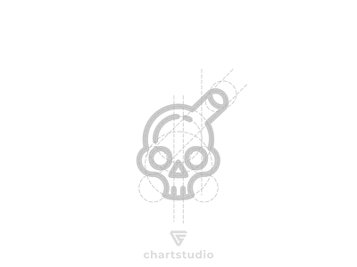 Deathlab Logo Design app branding design flat golden ratio grid logo icon illustration lab line art logo logo awesome skull vector