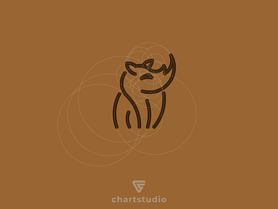 Rhino Logo Design app branding design flat golden ratio grid logo icon illustration line art logo logo creator rhino vector