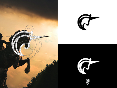 Unicorn Logo Design app branding design flat golden ratio grid logo horse icon illustration line art logo logo design unicorn vector