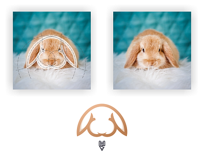 Bunny Logo Design app branding bunny design flat golden ratio grid logo icon illustration line art logo logo creator ui ux vector