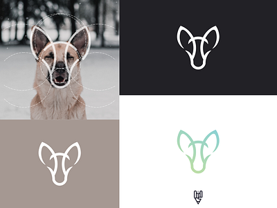 Dog Logo Design app branding design dog flat golden ratio grid logo icon illustration line art logo logo creator pet vector