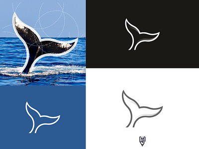 Whale Logo Design app branding design fish flat golden ratio grid logo icon illustration line art logo vector whale