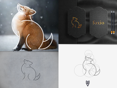 Fox Logo Design app branding design flat fox golden ratio grid logo icon illustration line art logo vector