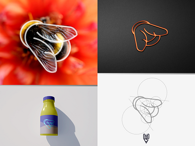 Bee Logo Design app bee branding design flat golden ratio graphic design grid logo honey icon illustration line art logo ui vector
