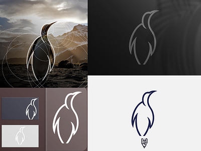 Penguin Logo Design app branding design flat golden ratio graphic design grid logo icon illustration line art logo ui vector