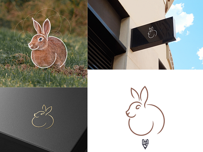 Rabbit Logo Design app branding design flat golden ratio graphic design grid logo icon illustration line art logo rabbit ui vector