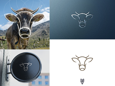 Cow Logo Design app branding cow design flat golden ratio graphic design grid logo icon illustration line art logo ui vector