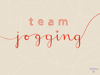 Team Jogging for Life calligraphy digital art freehand graphic design illustration illustration design ipad drawing procreate art typography