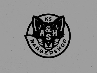 Fox & Ash Barbershop apparel barber barbershop branding fox illustration kansas logo sticker