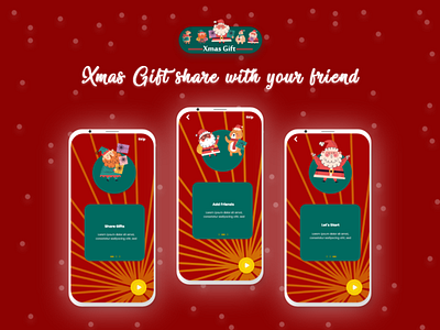 Xmas Gift App app christmas design green illustration january mobile app papanwel red ui ux xmas