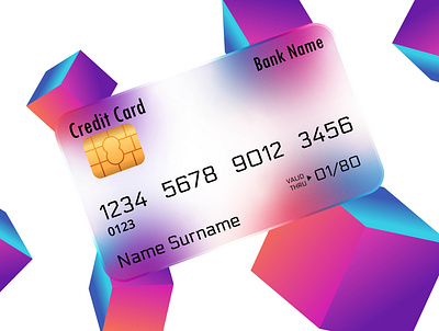 creditcardglass creditcard cubes frosted glass glassmorphism gradient graphic design vibrant colors