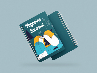 Migraine Journal book cover illustration log book design not book design