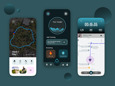 Running Apps app dark illustration minimal minimalist run running running app ui ux