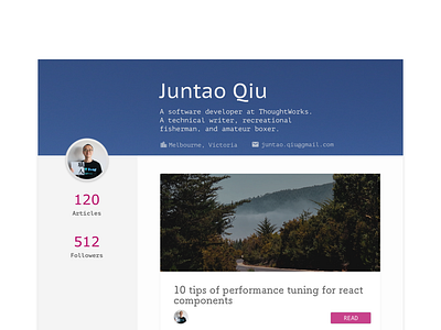 User profile page