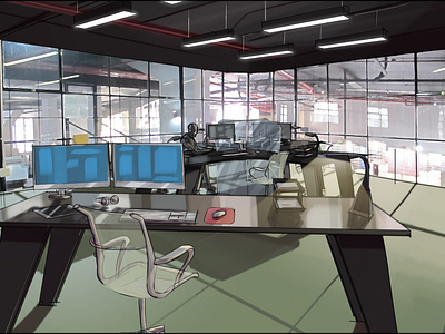 Open Plan Office Concept Art by Roelof on Dribbble