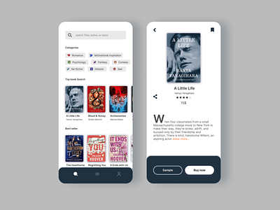 Book App UI design app design product design ui ui design