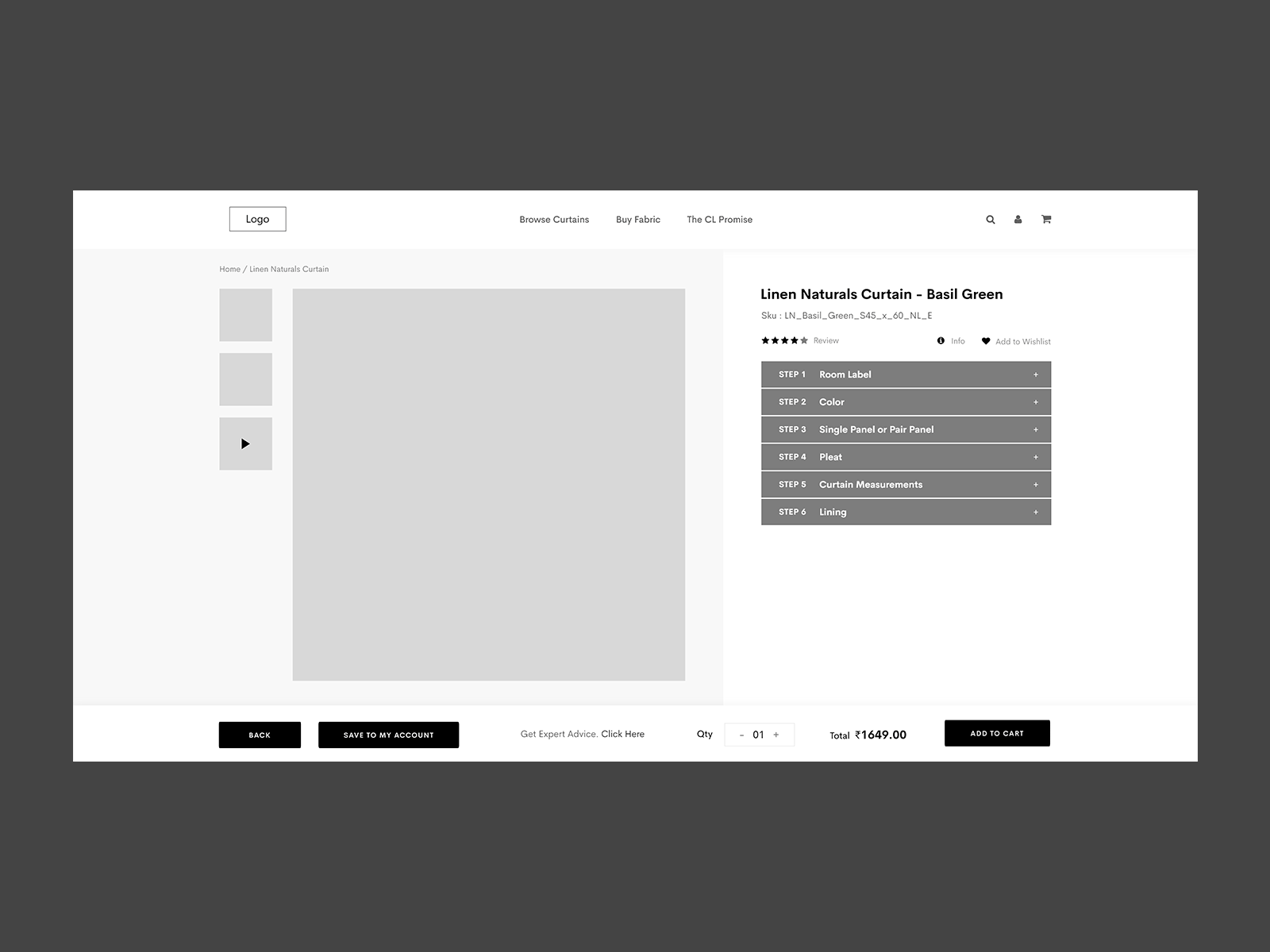 UX flow for custom shopping experience