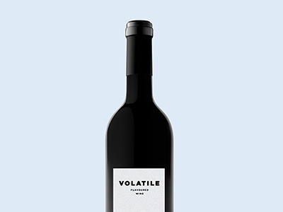 Volatile Wine black branding minimal packaging