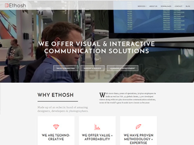 Ethosh agency homepage ui ux website