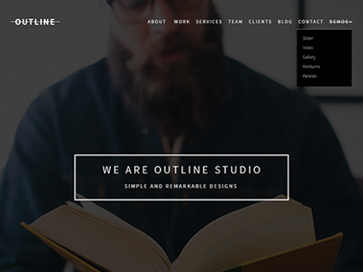 WIP Outline, Creative Onepage Template black and white clean creative minimal portfolio singlepage theme themeforest website