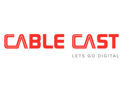 Cablecast Branding cable logo red startup symbol