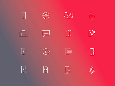 Icons in progress for a client branding corporate icons icons line icons red