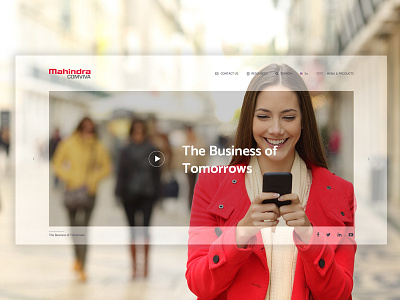 Corporate Website corporate homepage minimal mobile red telecom ui ux website