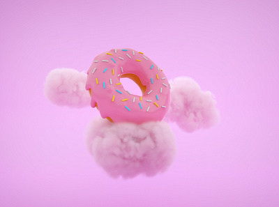 Donut 3d 3d art advertising character character design creative design donut food illustration logo publicity scene