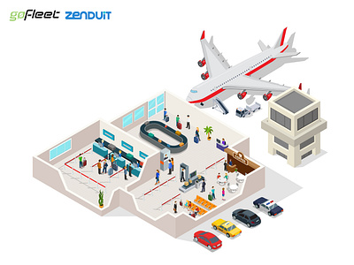 Airport Geometric Illustration