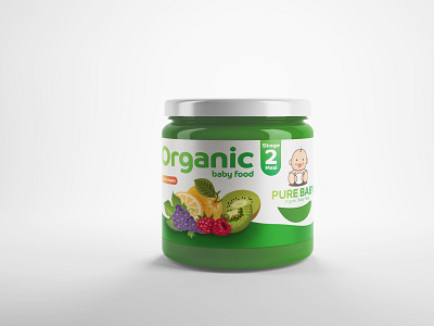 Organic Baby Food Jar Packaging Design