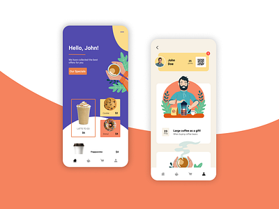 Coffee House Mobile App app design flat illustration ui ux