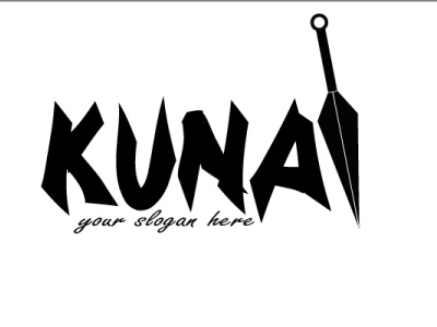 Kunai flat icon illustration logo minimal typography vector
