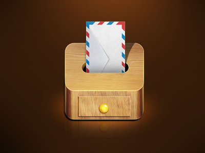 My first icon icon mail wooden