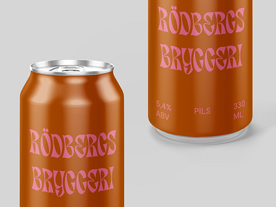 Rödbergs beer beer can branding design label typography