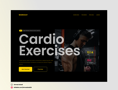 Workout Landing Page ✨ Zoom in for Resolution 👀❤✔ app branding design icon illustration logo typography ui ux vector