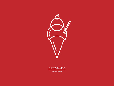 Cherry On Top Ice Cream Parlour branding icecream logo