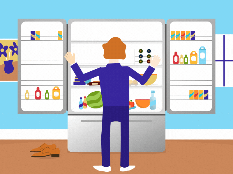 Ever opened the refrigerator looking for your shoes? after effects animation illustration wip