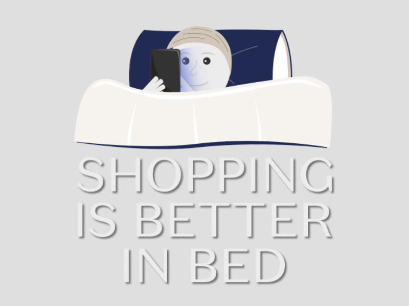 Shopping is better in bed. after affects after effects animation animation illustration