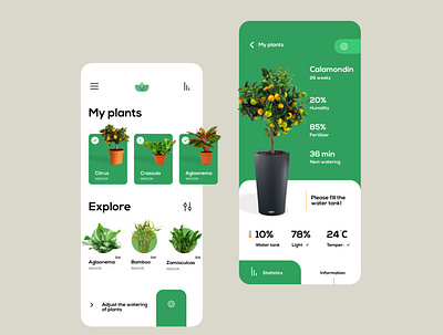 Plants mobile app app design ui ux